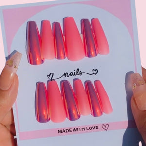 Shiny Pink Nails