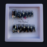 Black Beaded Nails